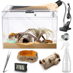 Helime terrarium polycarbonate avec vue à 360°, observation facile des reptiles.