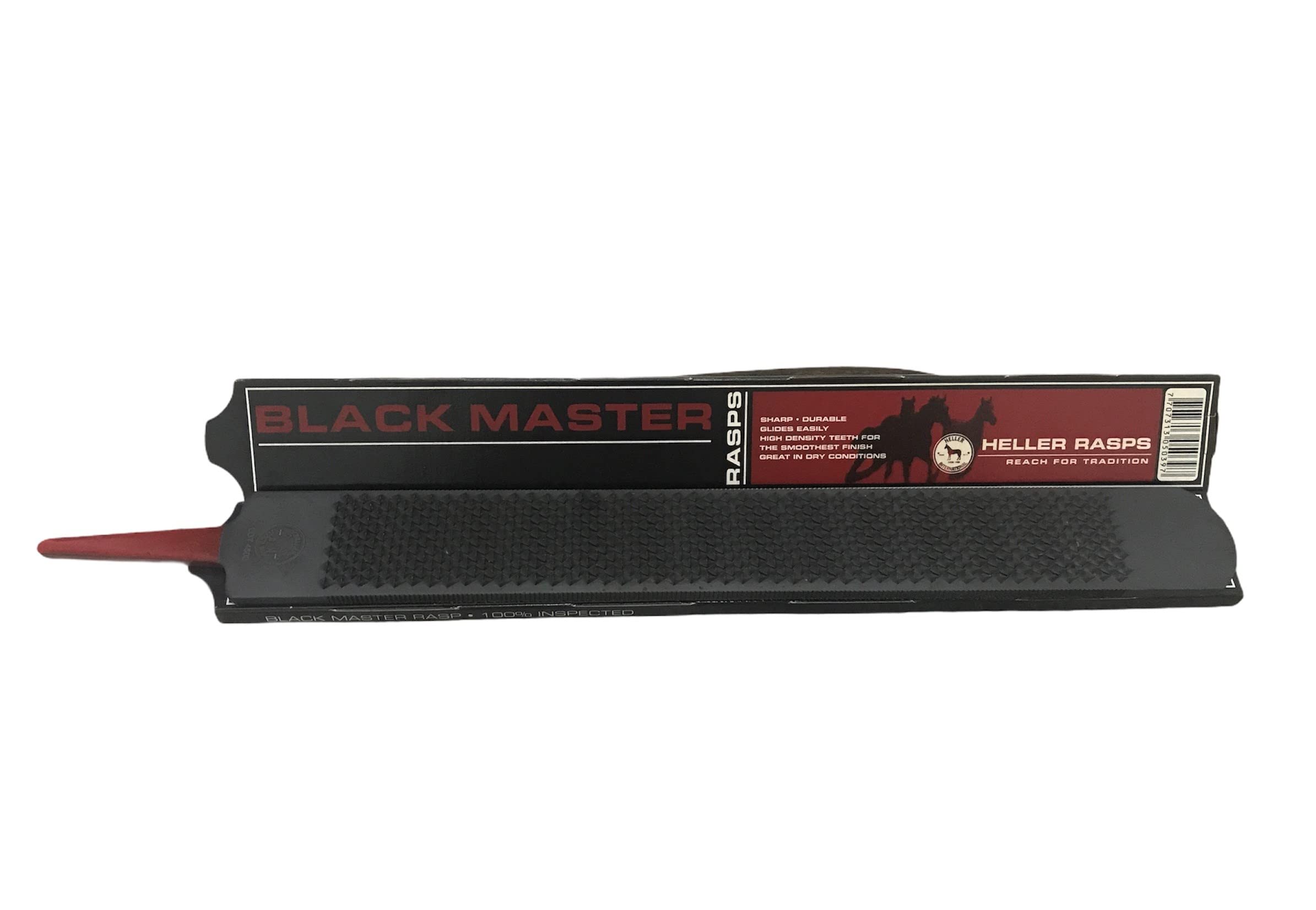 Râpe Heller Black Master face dentée pour sabots durs et secs, coupe précise.