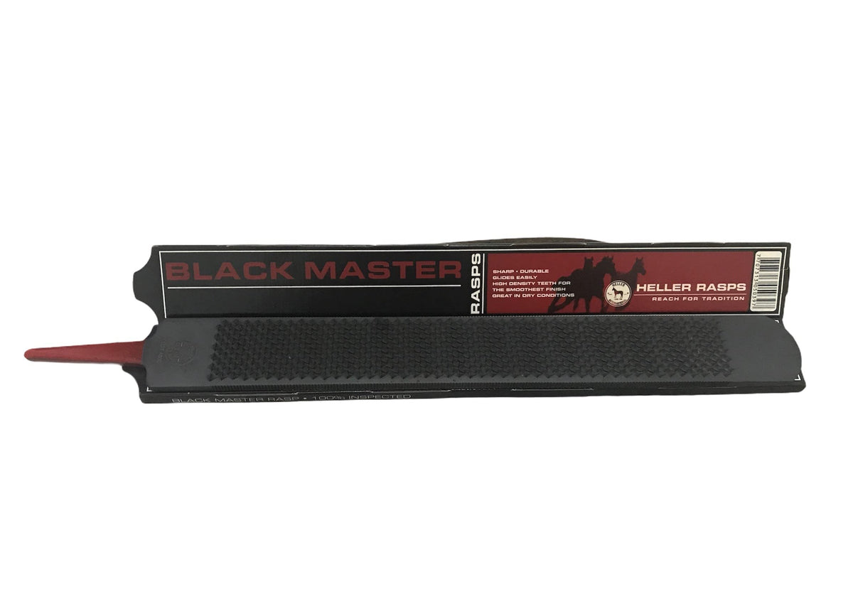 Râpe Heller Black Master face dentée pour sabots durs et secs, coupe précise.