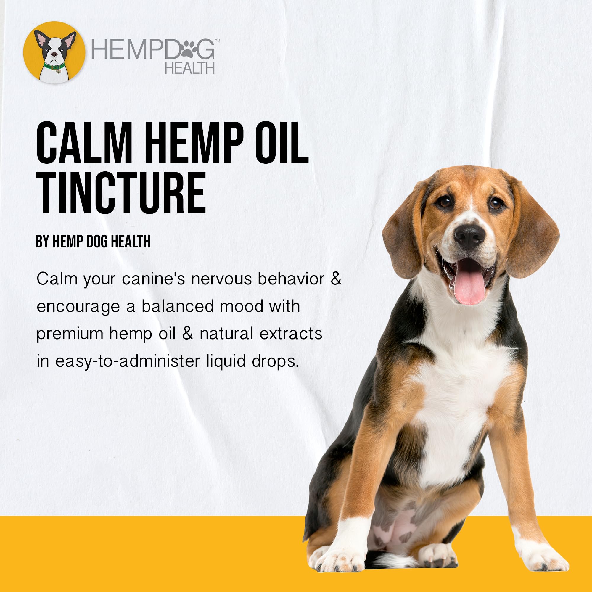 Gouttes appliquées sur les gencives avec Hemp Dog Health Calm pour un usage pratique.