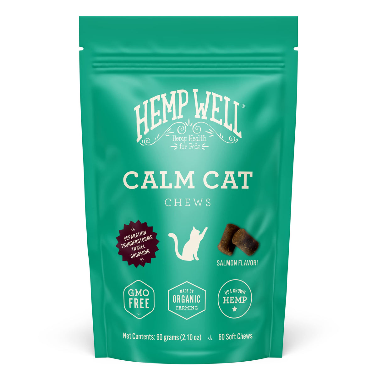 Hemp Well Calm Cat Soft Chews emballage – présentation claire et pratique pour votre chat.