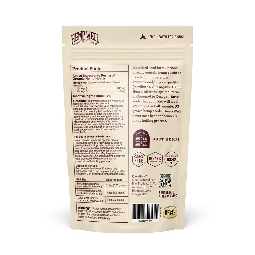 Sachet refermable Hemp Well 1 livre, conservation pratique en 1 livre.