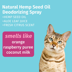 Hempz Petz application sur le pelage du chat pour un parfum frais.