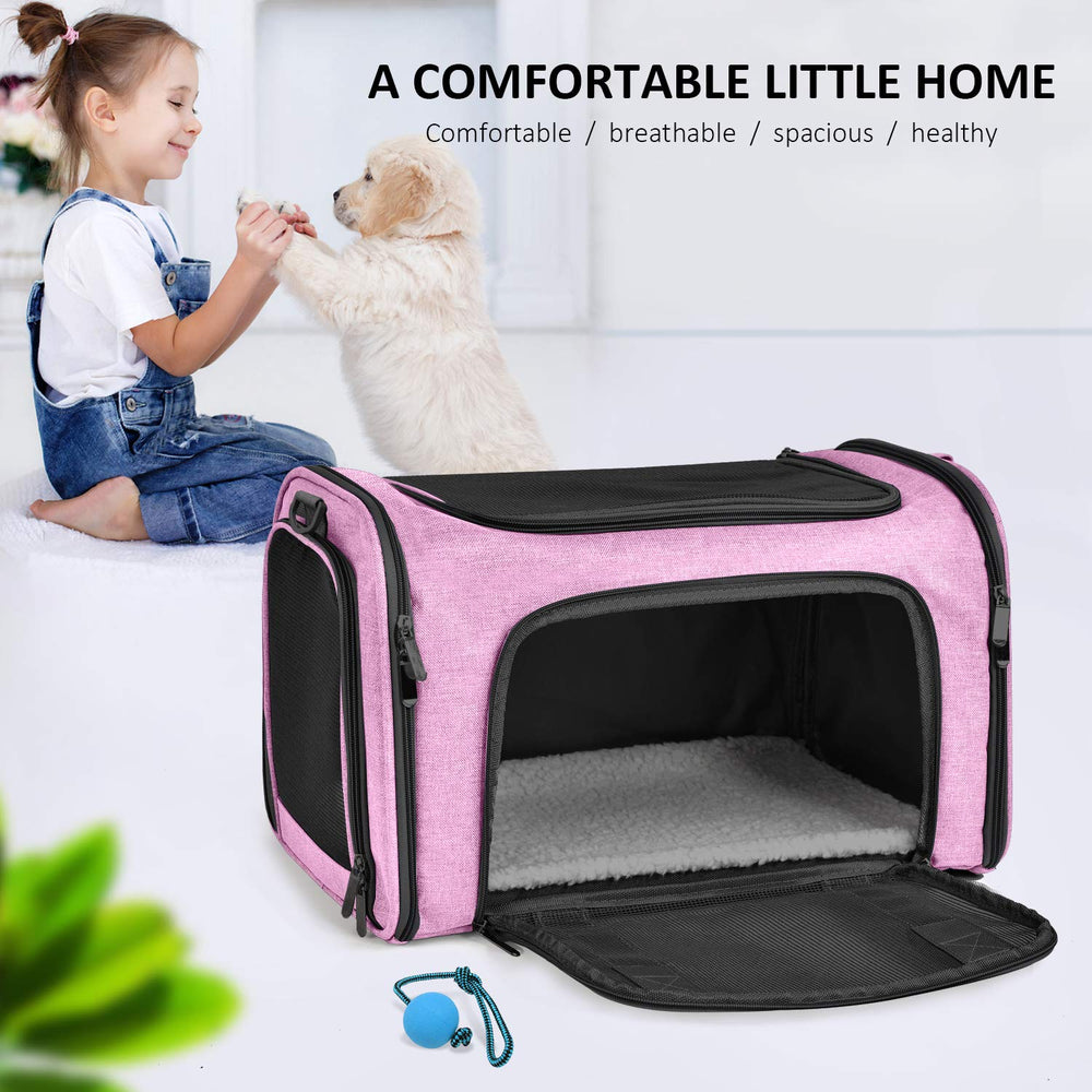 Henkelion Porte-chat Rose, sangle rembourrée: confort sur les trajets longs.