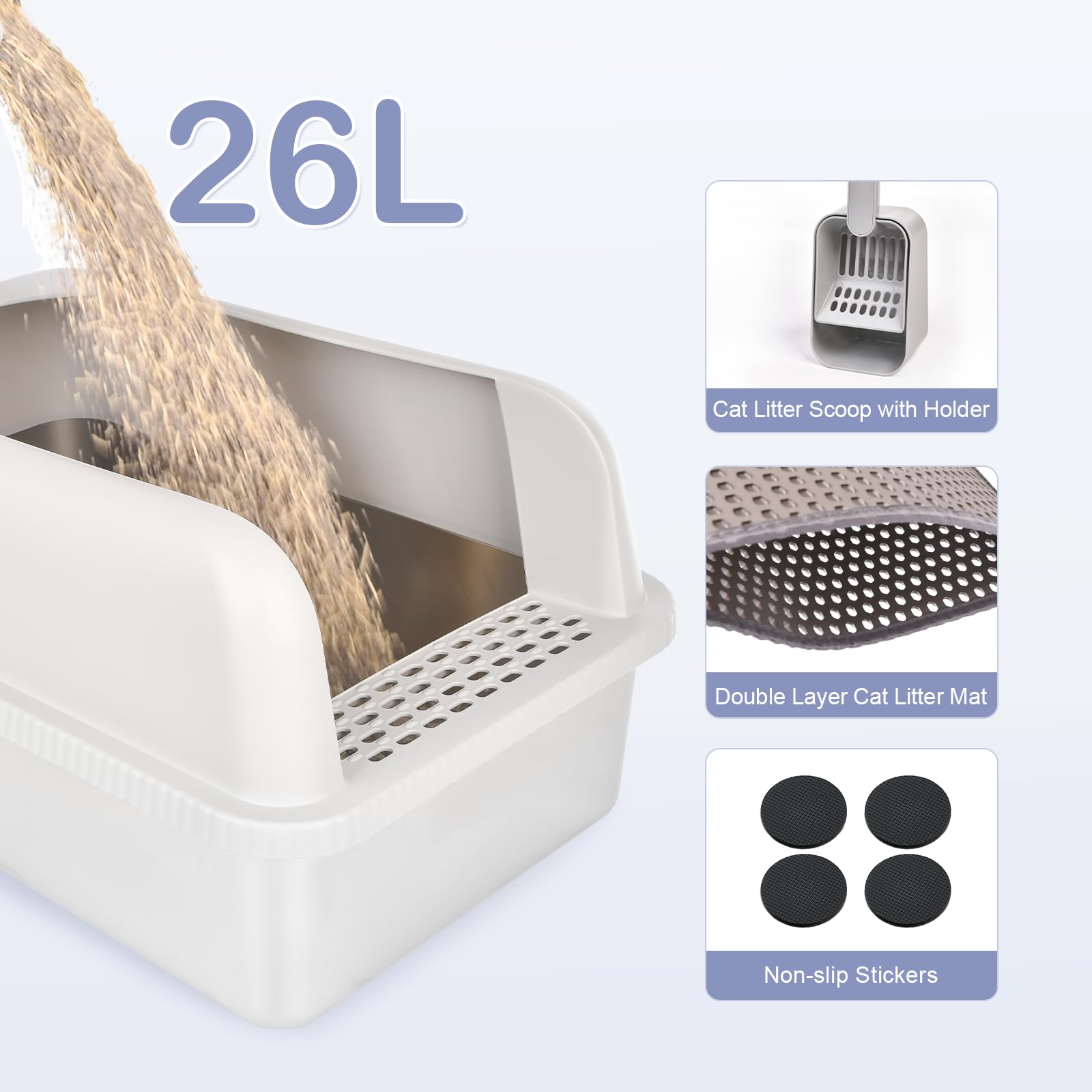 Tapis double couche Henkelion pour retenir la litière et garder le sol propre
