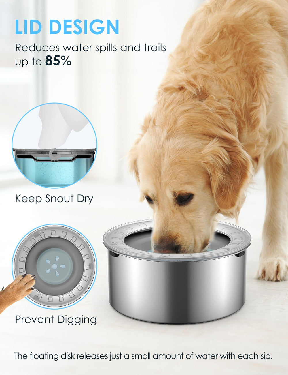 Disque flottant Heouvo ralente la boisson et limite les dépôts.