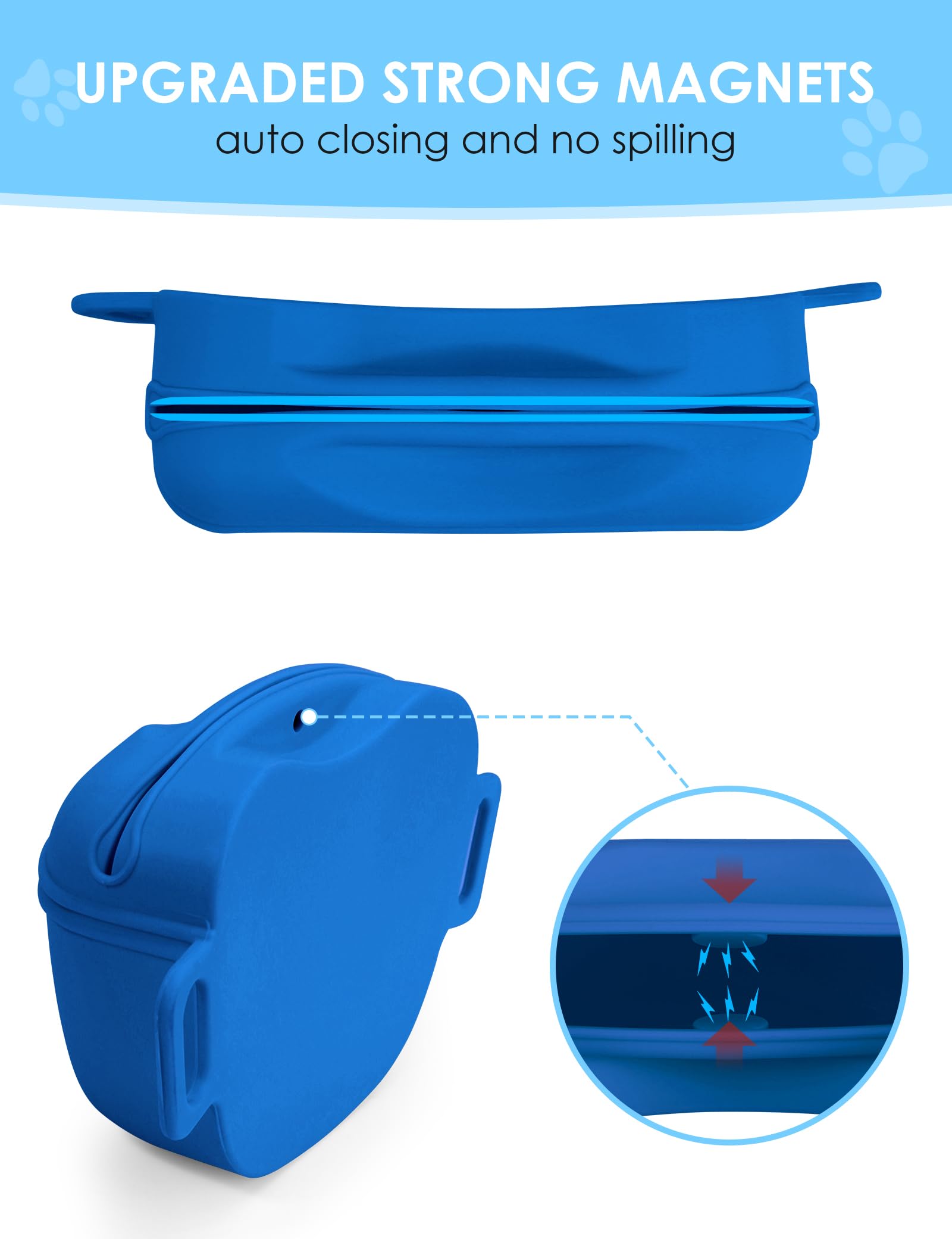 Heouvo fermeture-magnetique-forte-bleu, prévention des déversements pendant l’entraînement.