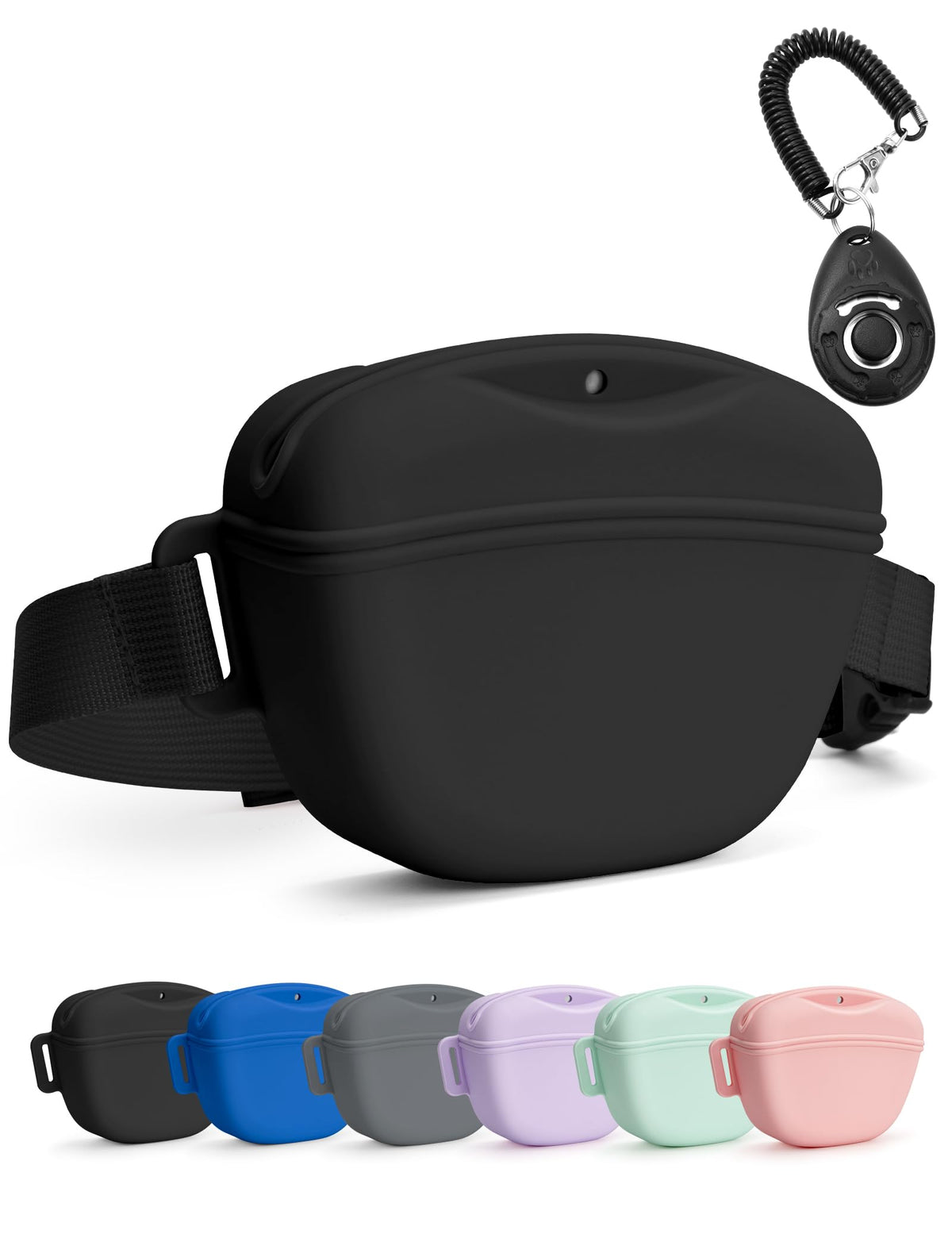 Heouvo sac-traitement chien en silicone, capacité 1,67 tasse, parfait pour les friandises en déplacement.