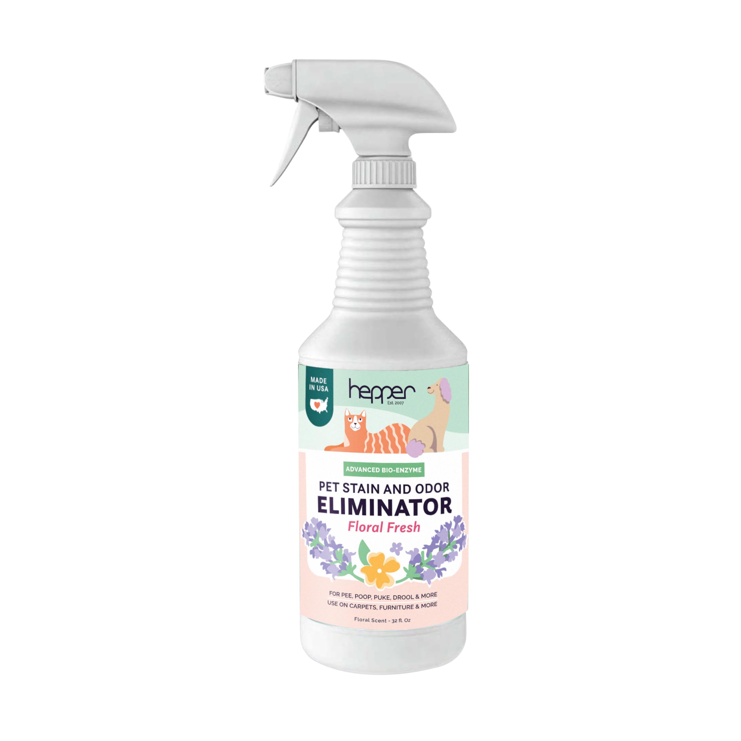 Hepper Advanced Bio-Enzyme sur tapis, élimine les taches tenaces.