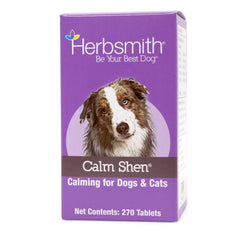 Calm Shen – bouteille et versement, soutien naturel pour calmer l’anxiété animale.