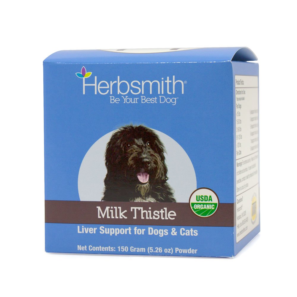 Herbsmith chardon Marie poudre — nutriments pour le foie des chiens et des chats.