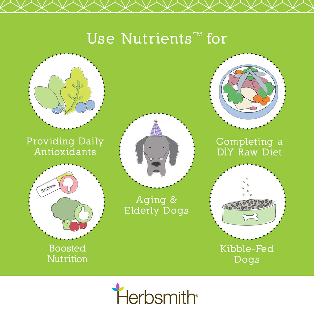 Herbsmith Nutrients, idéal avec nourriture crue pour équilibrer les apports.