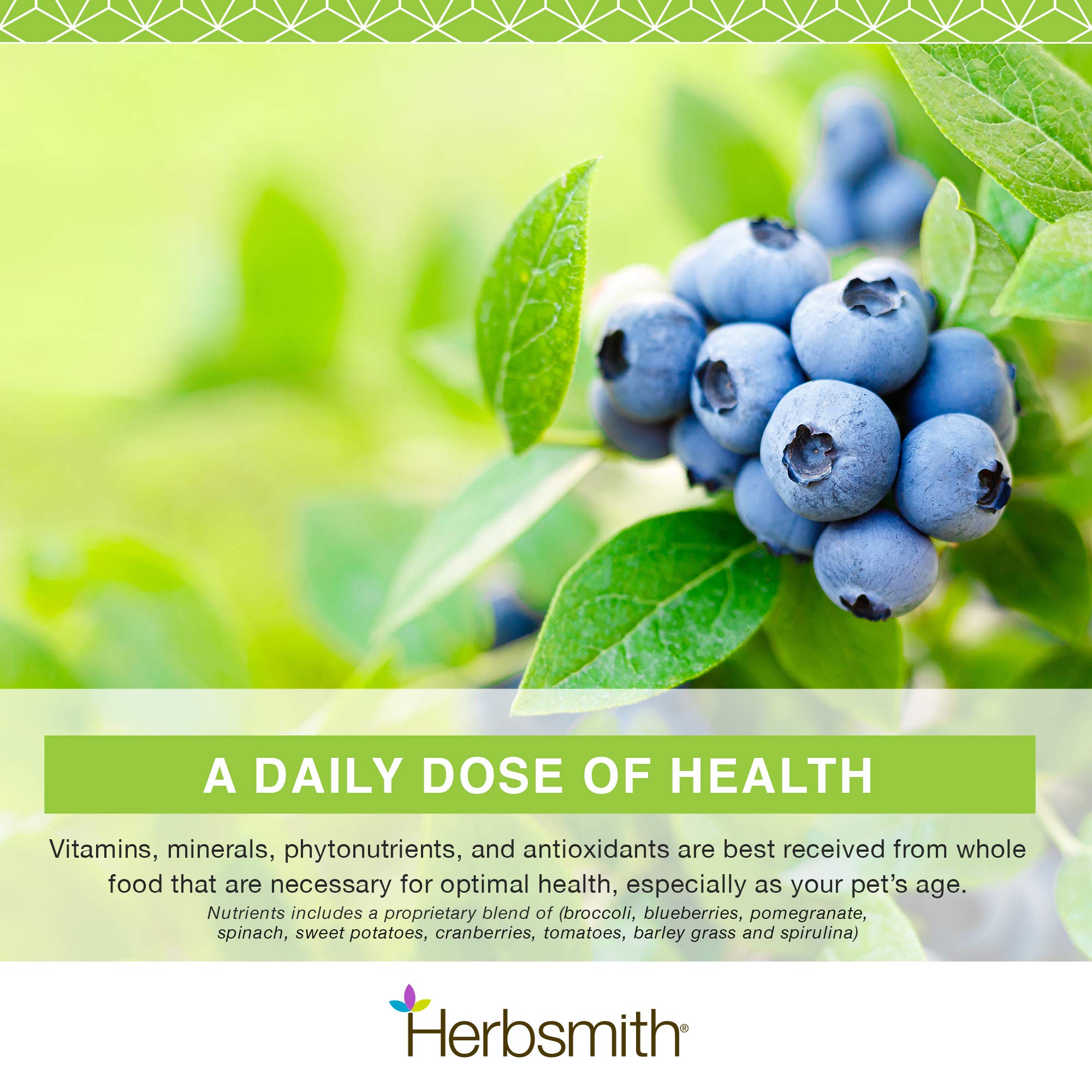 Herbsmith Nutrients, convient chiots et seniors, soutien nutritionnel tout au long de la vie.
