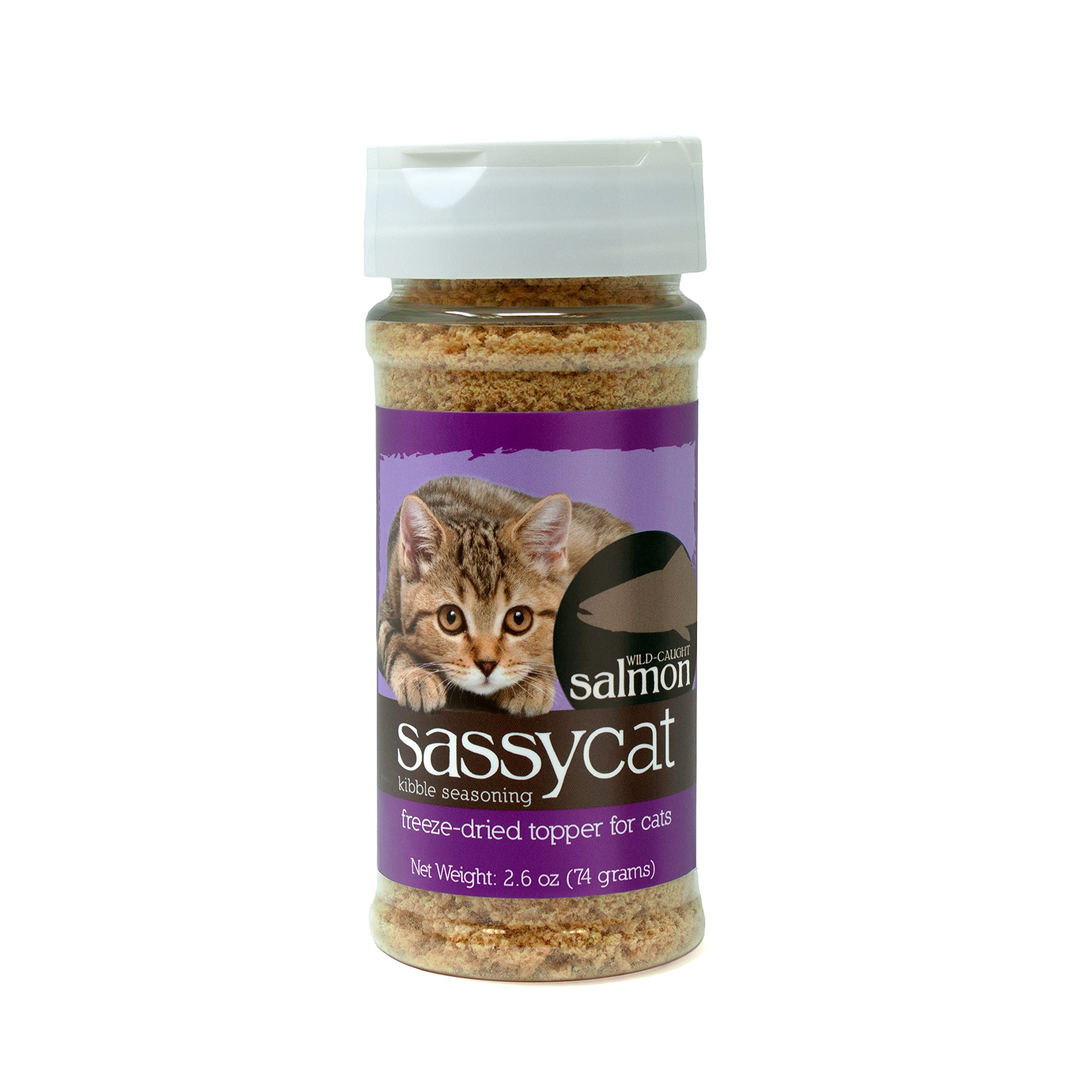 Herbsmith Sassy Cat Assaisonnement pour croquettes au saumon sauvage, stimulant l'appétit des chats difficiles