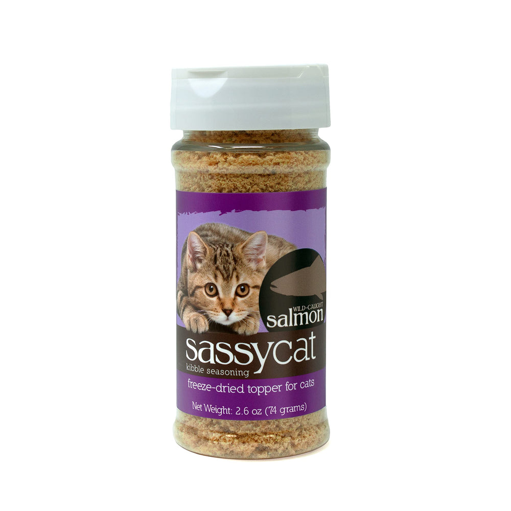 Herbsmith Sassy Cat Assaisonnement pour croquettes au saumon sauvage, stimulant l'appétit des chats difficiles