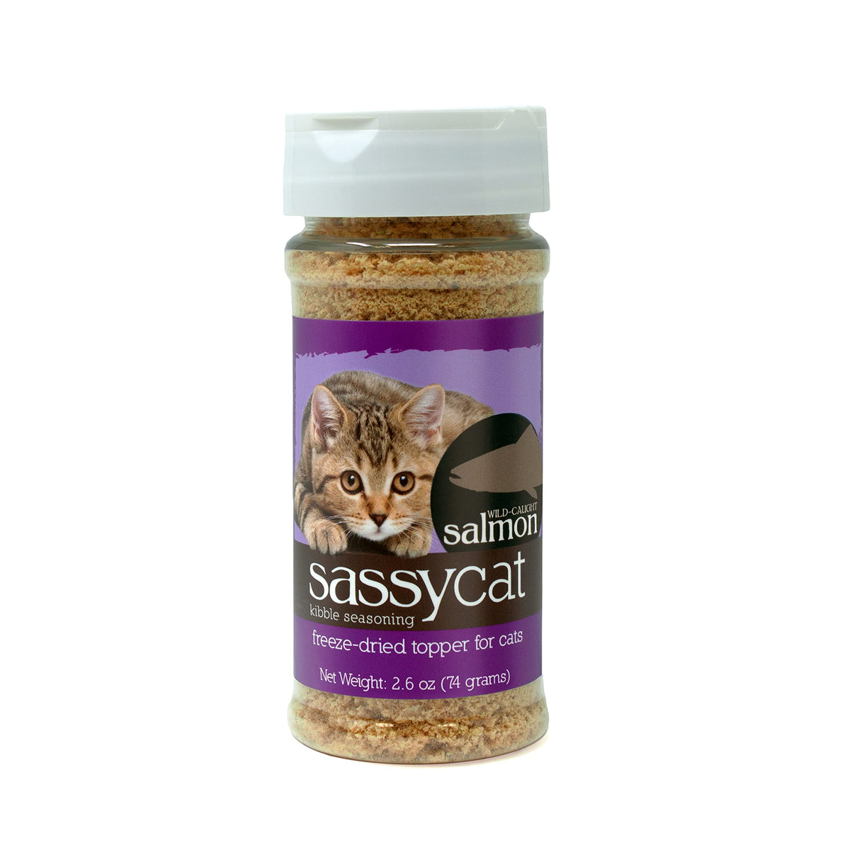 Herbsmith Sassy Cat Assaisonnement pour croquettes au saumon sauvage, stimulant l'appétit des chats difficiles