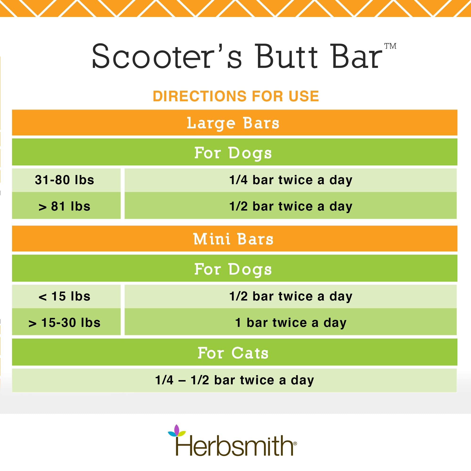 Herbsmith Scooter’s Butt Bars, barre délicieuse citrouille, friandise bénéfique pour l’appétit.
