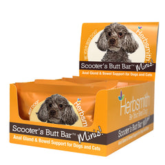 Herbsmith Scooter’s Butt Bars, barre fibre, glandes anales et digestion potentielles.