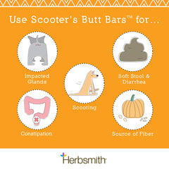 Herbsmith Scooter’s Butt Bars, barre fibre citrouille, soutien possible à la régularité des selles.