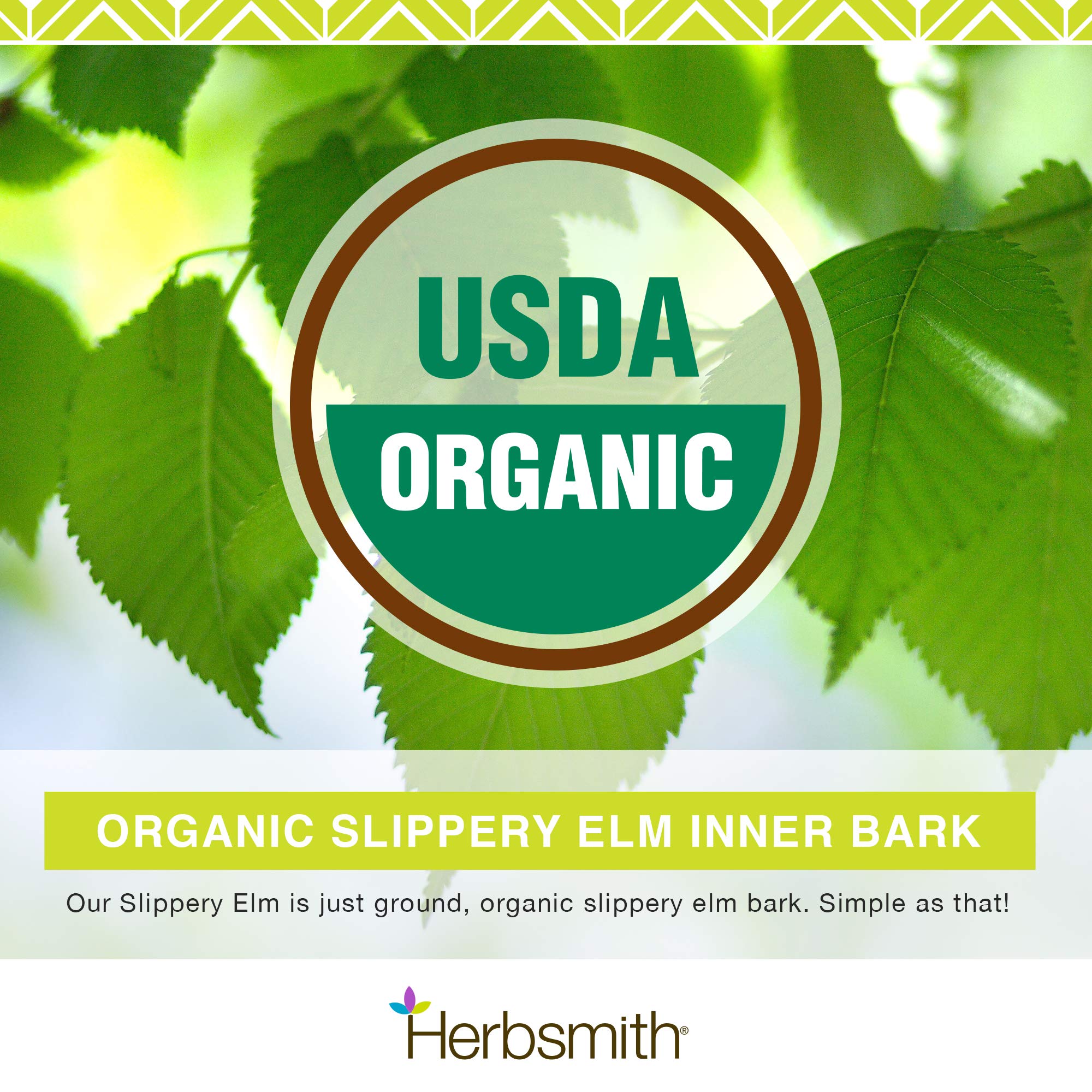 Ingrédients naturels de Herbsmith Slippery Elm pour la digestion.