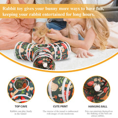 HERCOCCI tunnel-lapin-ball-pendu-interieur: stimule l'activité avec jouet suspendu.