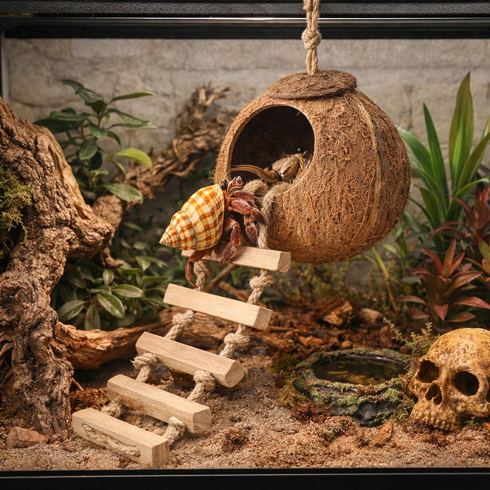 HERCOCCI Décor terrarium en coquille naturelle: ambiance naturelle.