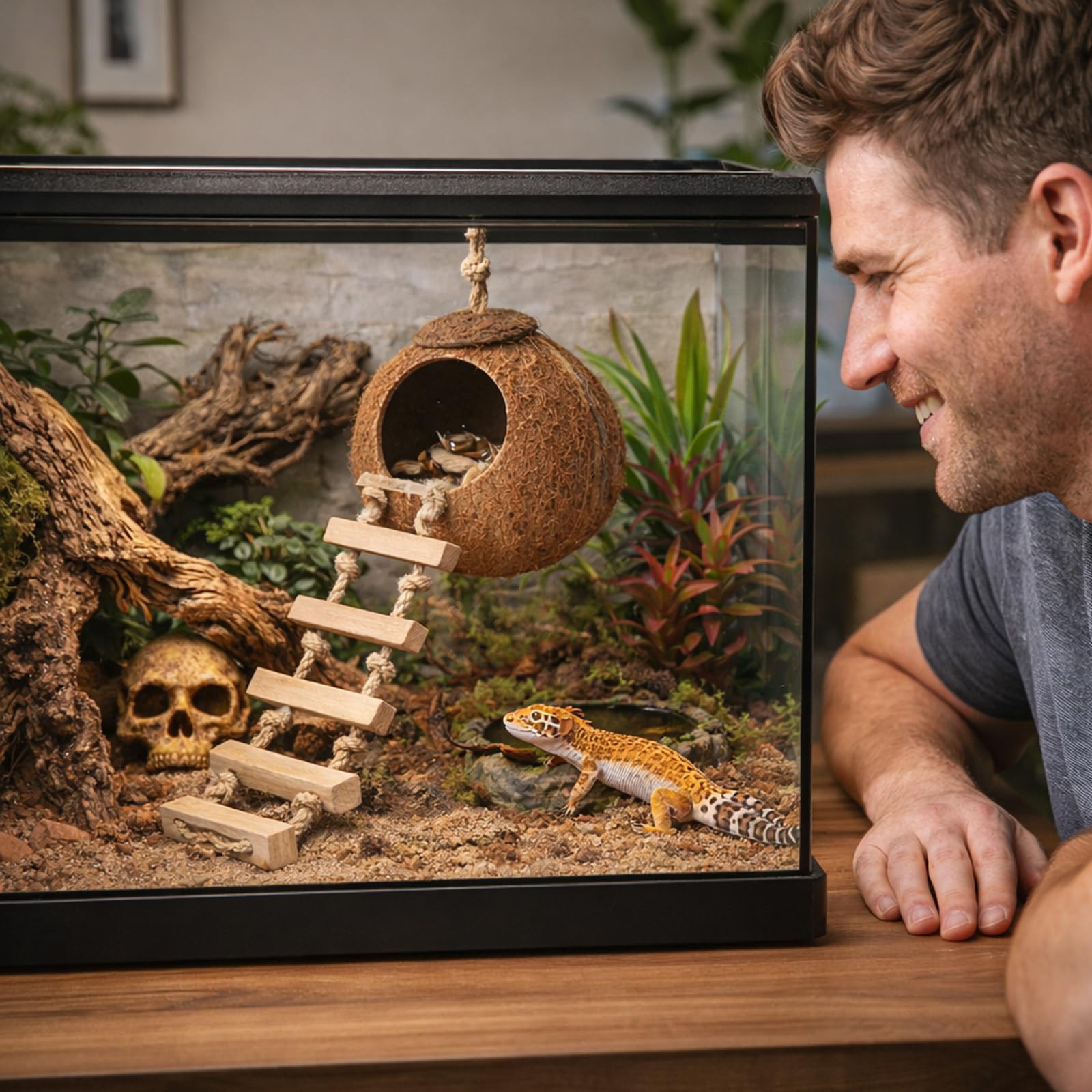 HERCOCCI Nid coco: espace de repos confortable pour reptile.