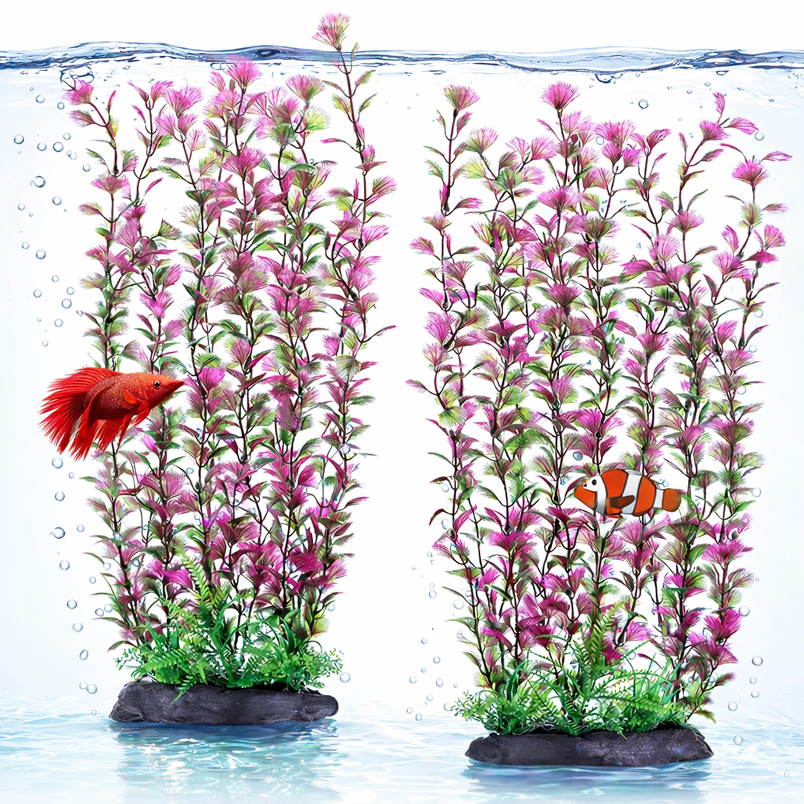 HERCOCCI plante d'aquarium en soie 16 pouces, réaliste et sûre pour Betta et Goldfish.