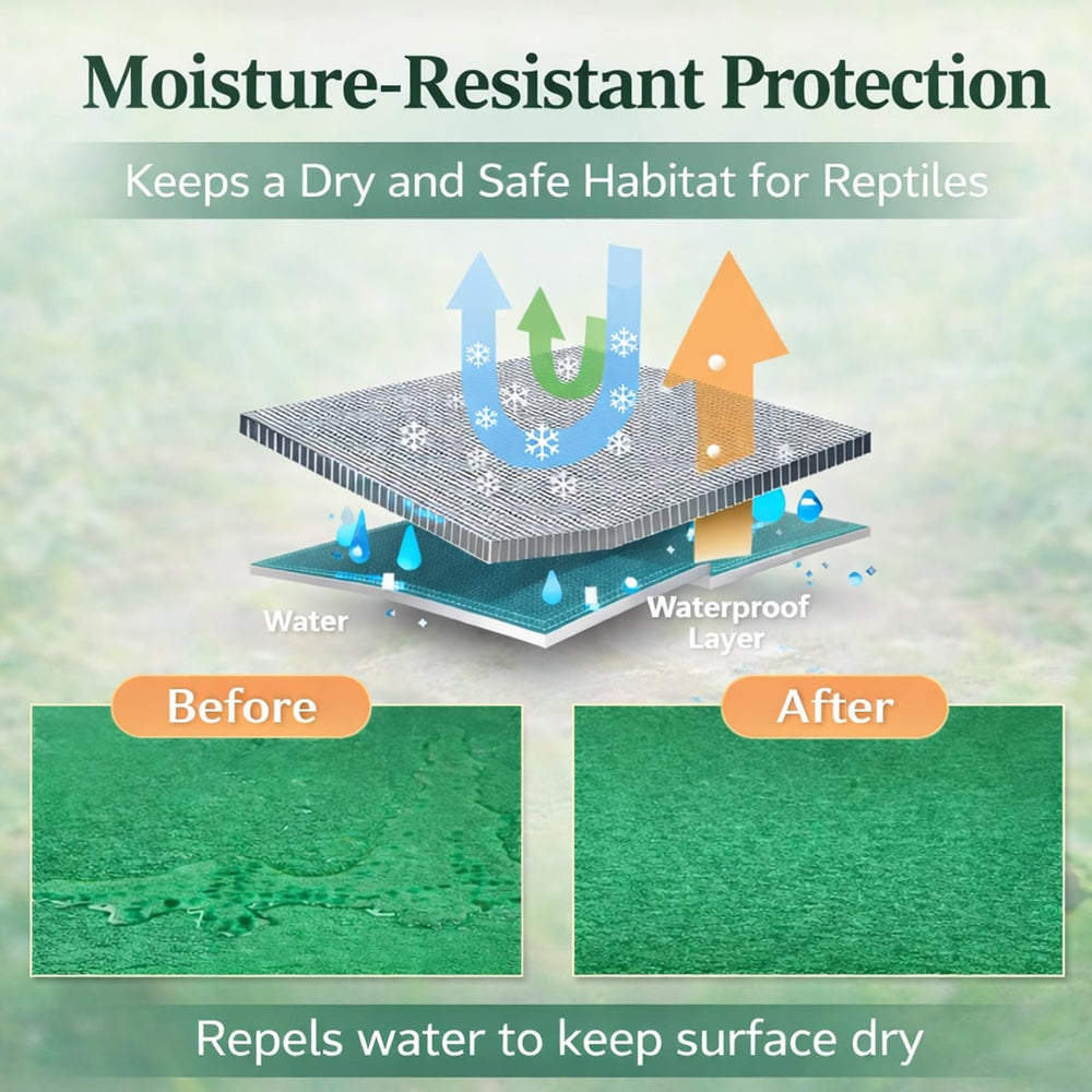 Découpe facile: ajustez le tapis à votre terrarium.