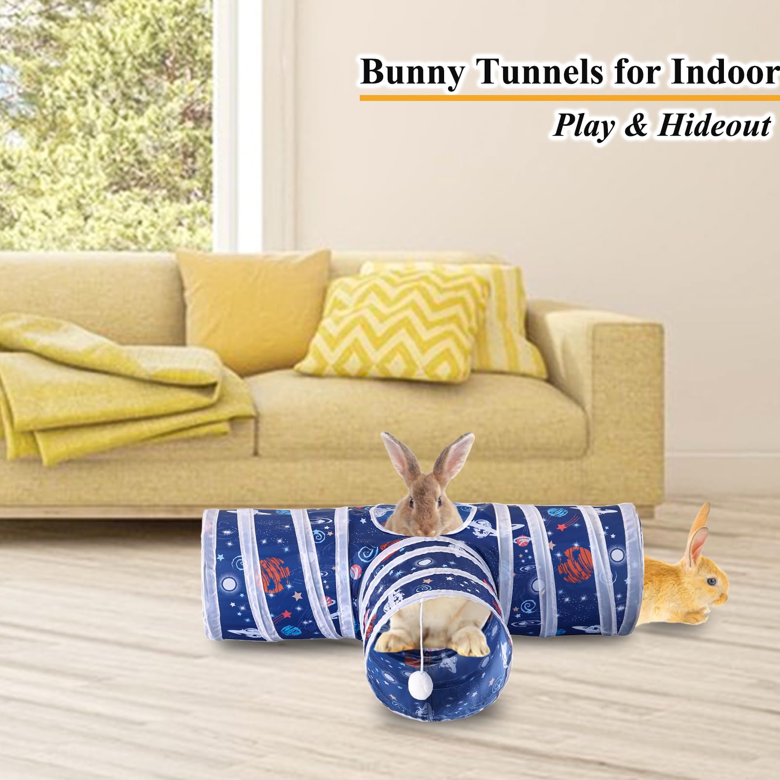HERCOCCI tunnel-lapin-ball-interieur: balle suspendue incite au jeu