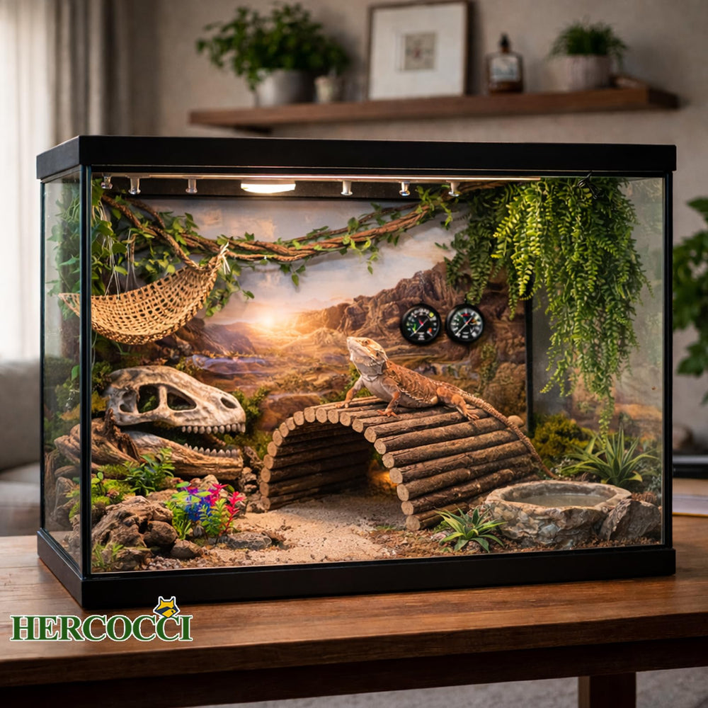 HERCOCCI ventouses robustes fixant le décor sur la paroi du terrarium.