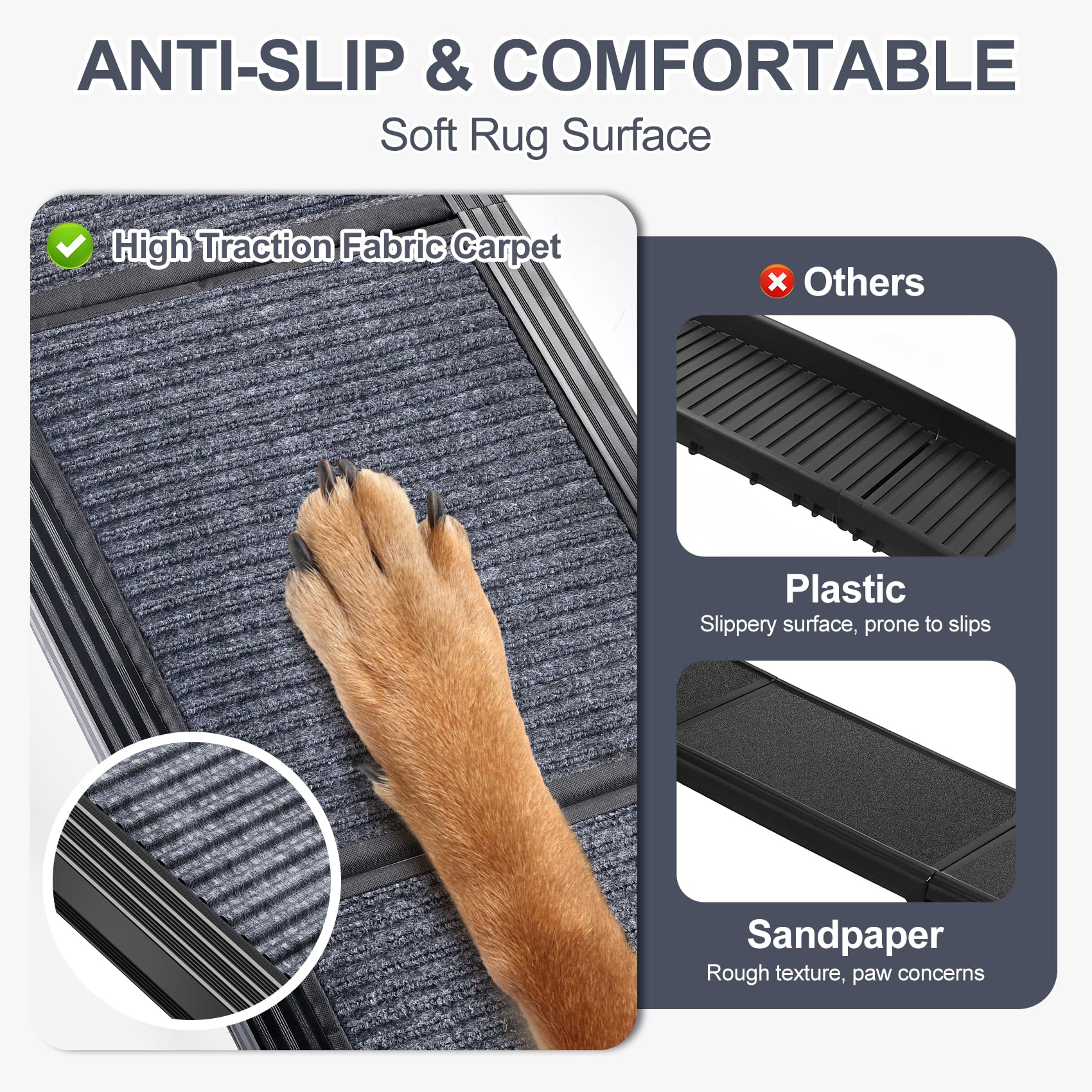 HerCcreta wigge rampe antidérapante, surface gris pour traction