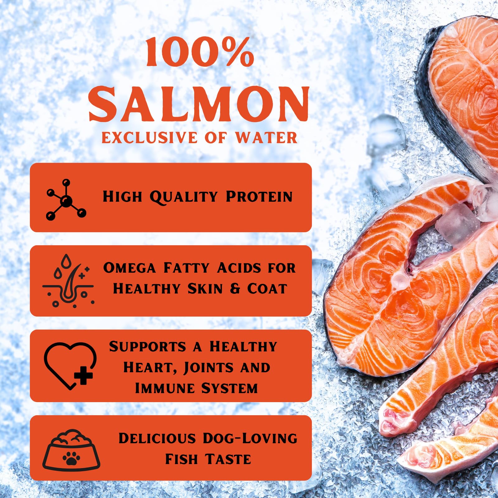 Hereford Farms Saumon naturel sans additifs — ingrédients simples à mélanger avec les croquettes.