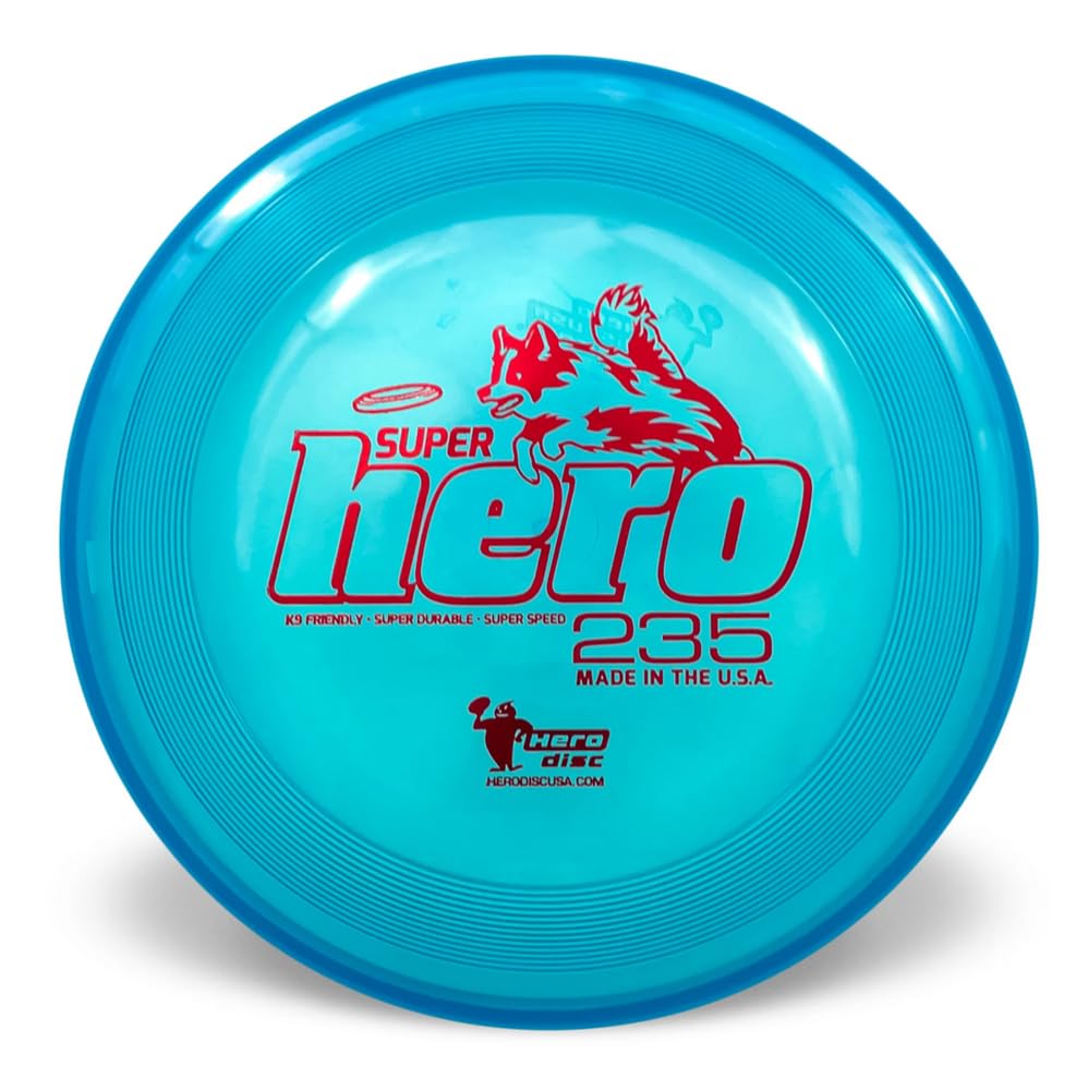 Hero Disc USA Superhero 235 bleu : gros plan sur le disque durable pour chien actif