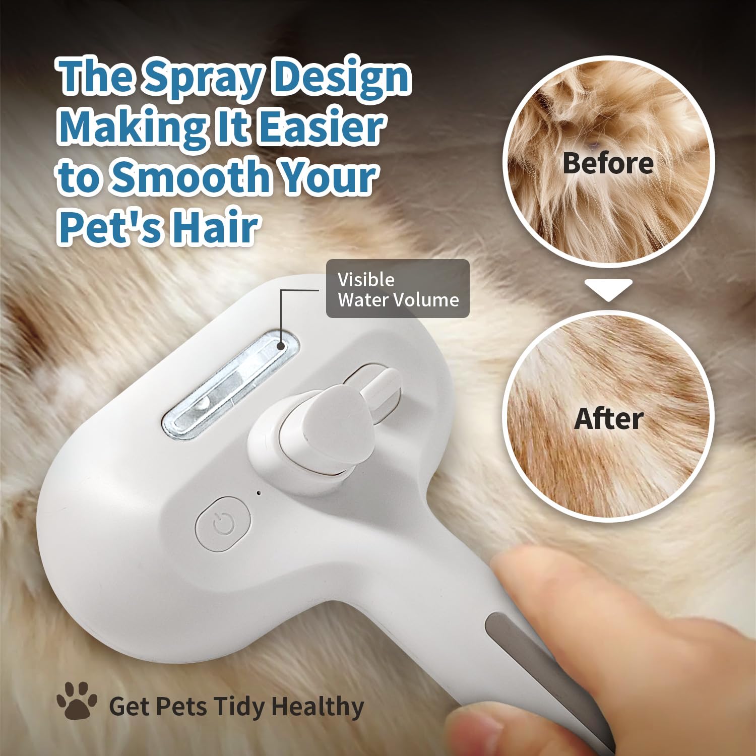 HeroKitty brosse chien steam bouton release pour retirer les poils rapidement