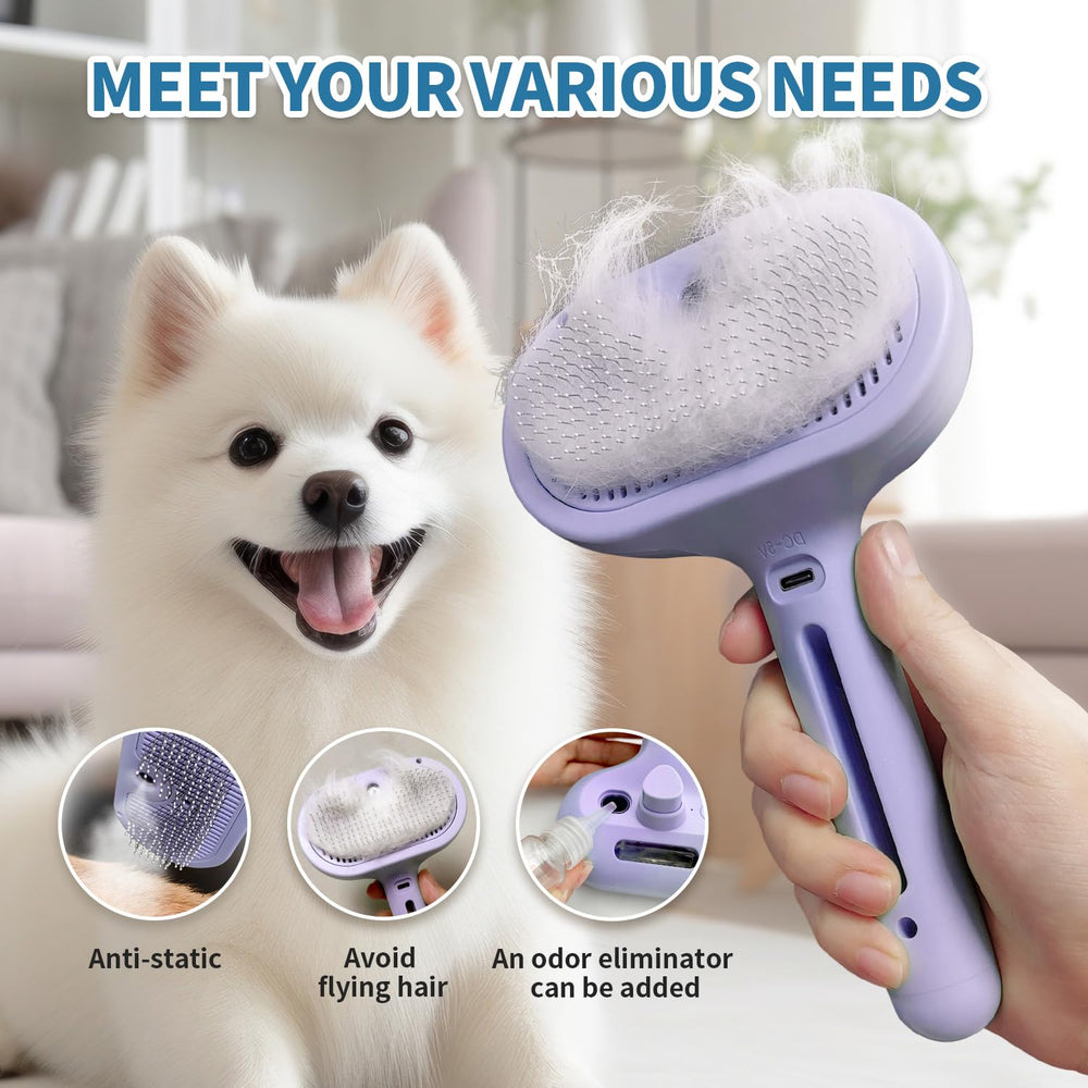 HeroKitty Brosse Vapeur arrière: vue du design ergonomique pour grooming.