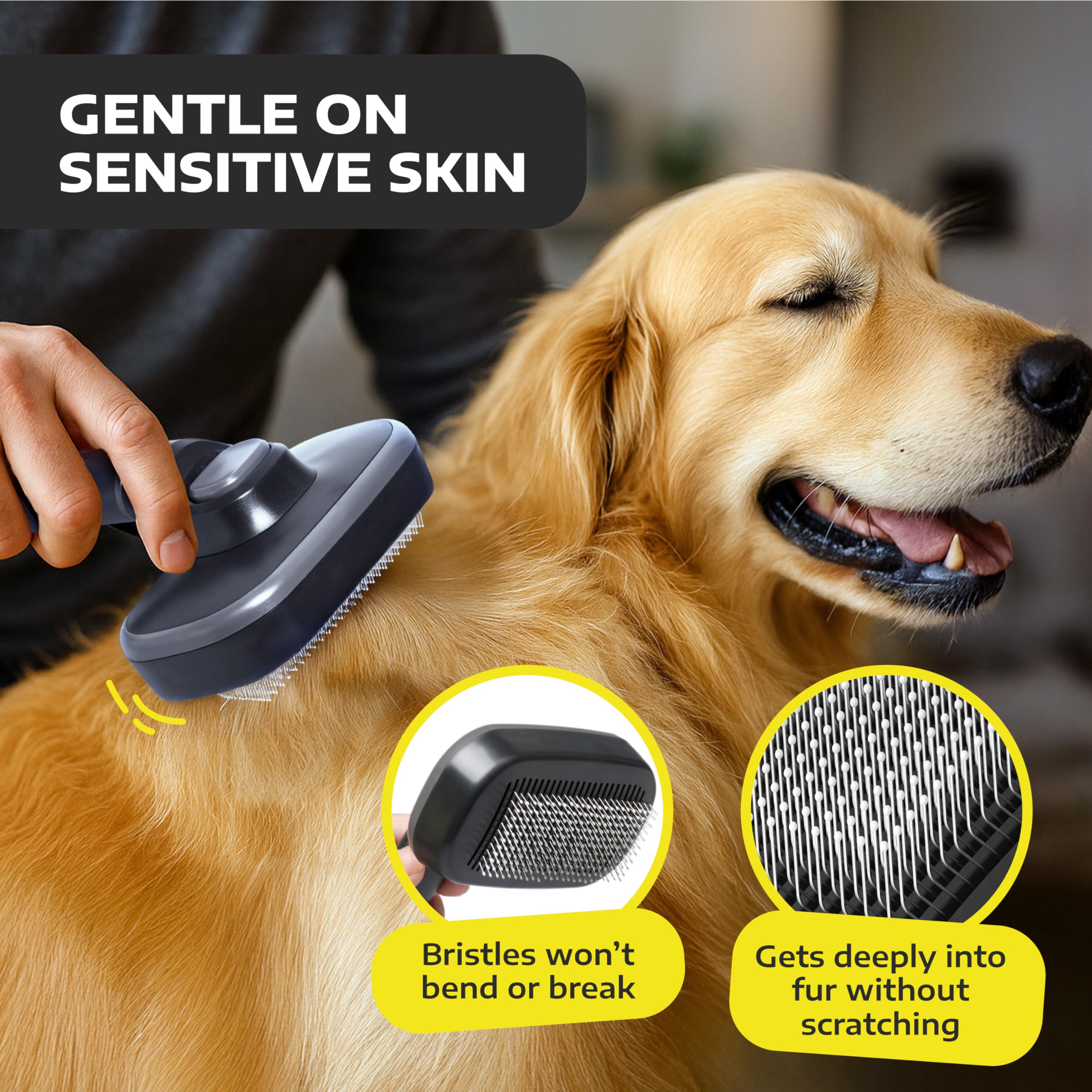 Poignée confort Hertzko, brosse ergonomique pour sessions prolongées.