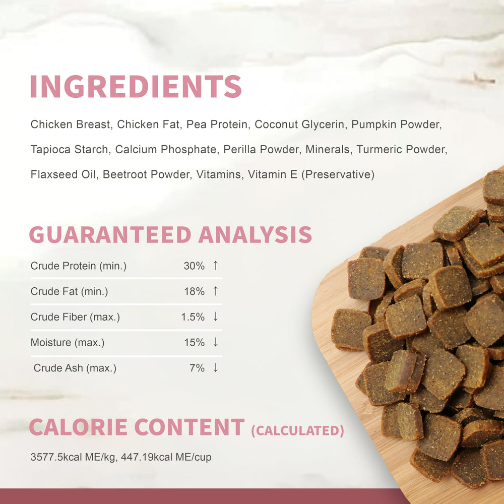 Herz Nourriture Chien Air-Dried Bol Repas, texture croquante et repas équilibré.