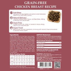 Herz Nourriture Chien Air-Dried Poitrine Poulet Morceaux, texture appétissante.