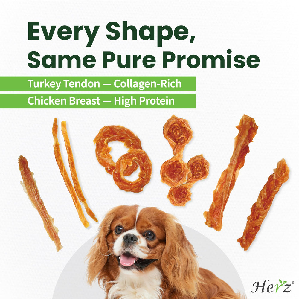Sans cuir cru avec Herz, friandise hypoallergénique pour chiots sensibles.