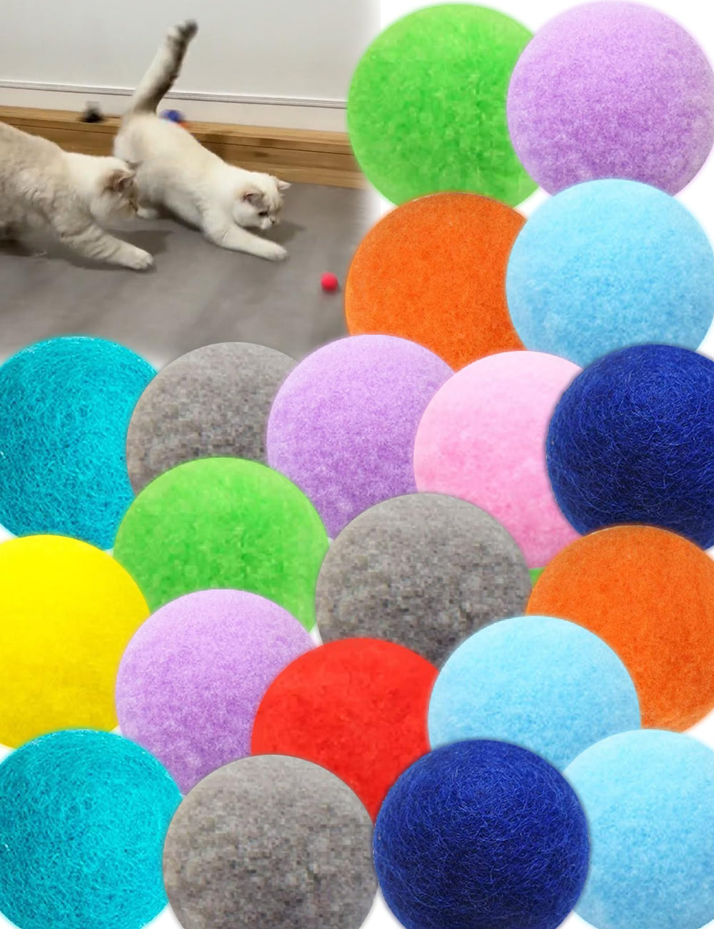 HEUHAI boules-chat couleurs variées pour des jeux stimulants