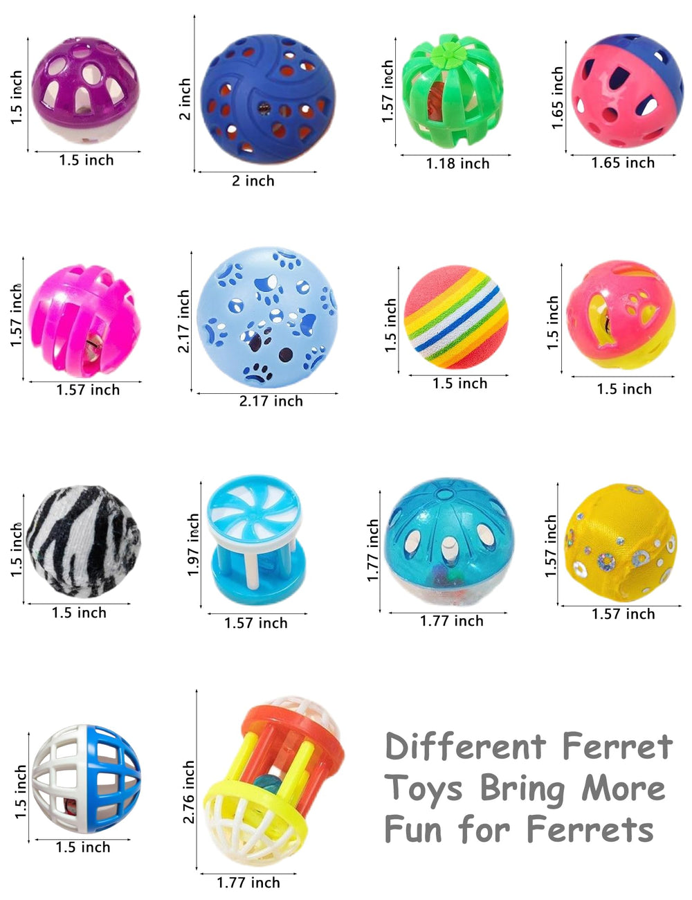 HEUHAI balles de dentition résistantes avec cloches pour dentition et amusement durable.