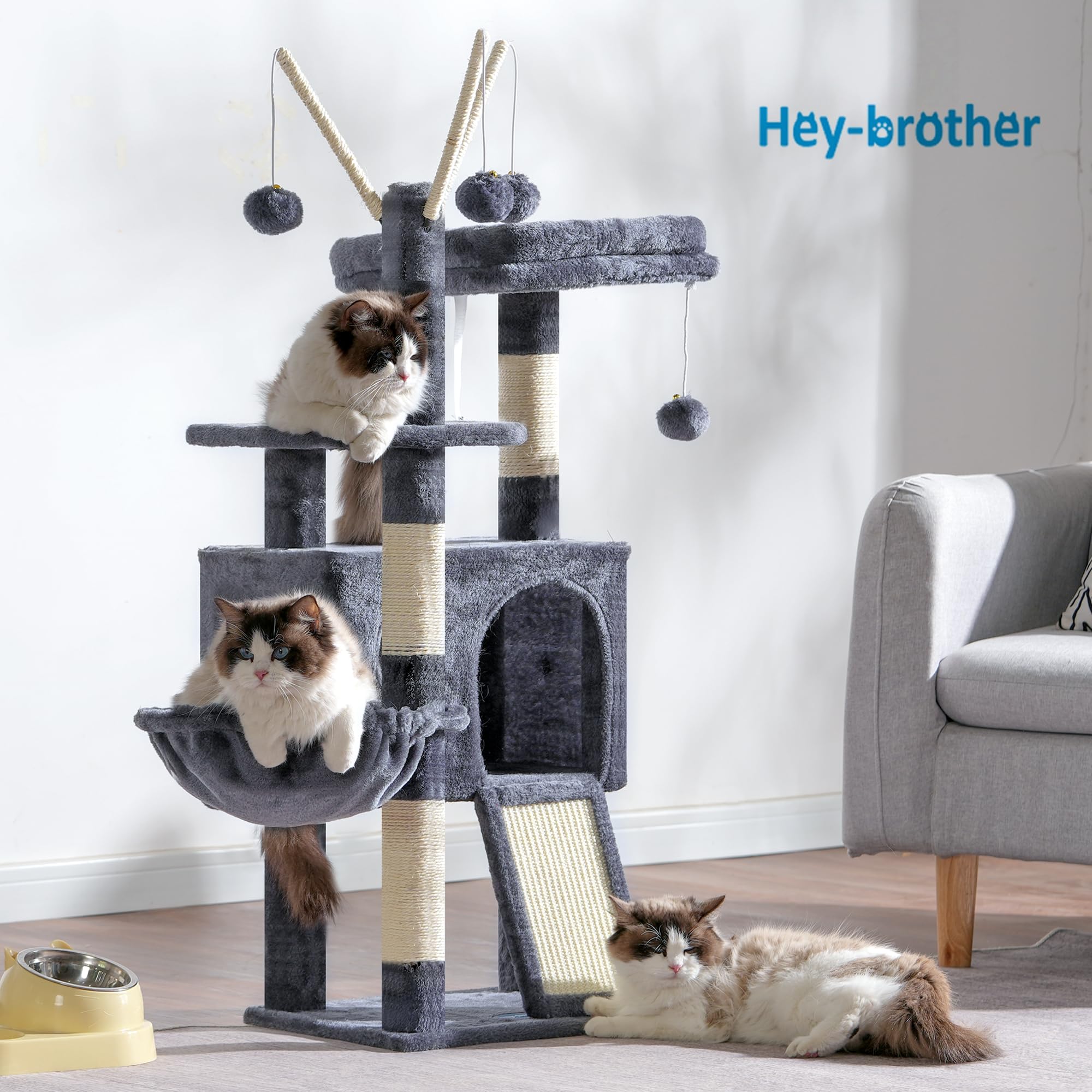 Hey-brother Arbre-chat plateforme-haute, vue dégagée et sécurité pendant le jeu