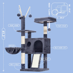 Hey-brother Arbre-chat tiges détachables, jeu modulable et pratique