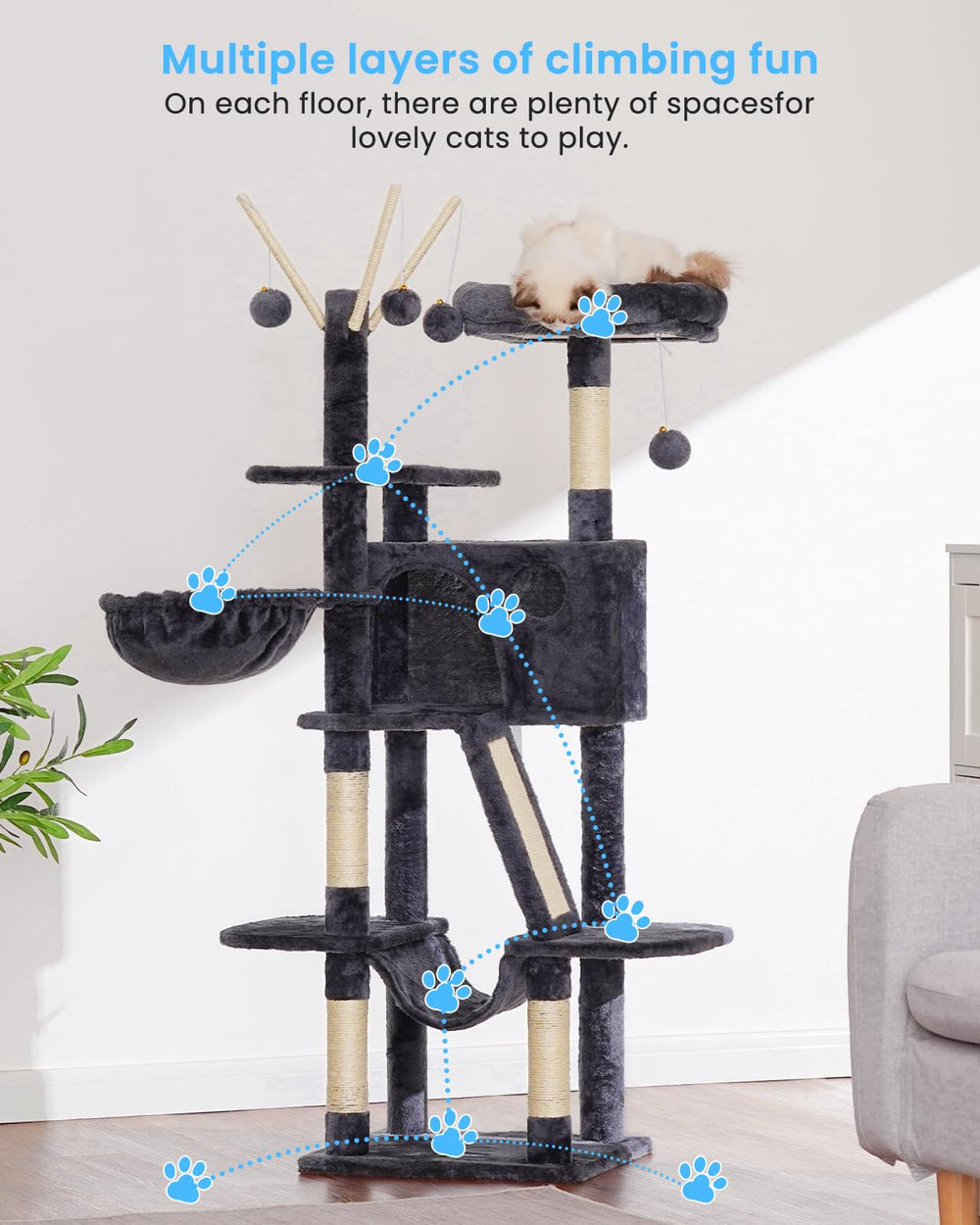 Hey-brother Arbre a chat: cosy condo pour detente