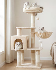 Heybly Arbre à chat base et étages stable pour chats actifs