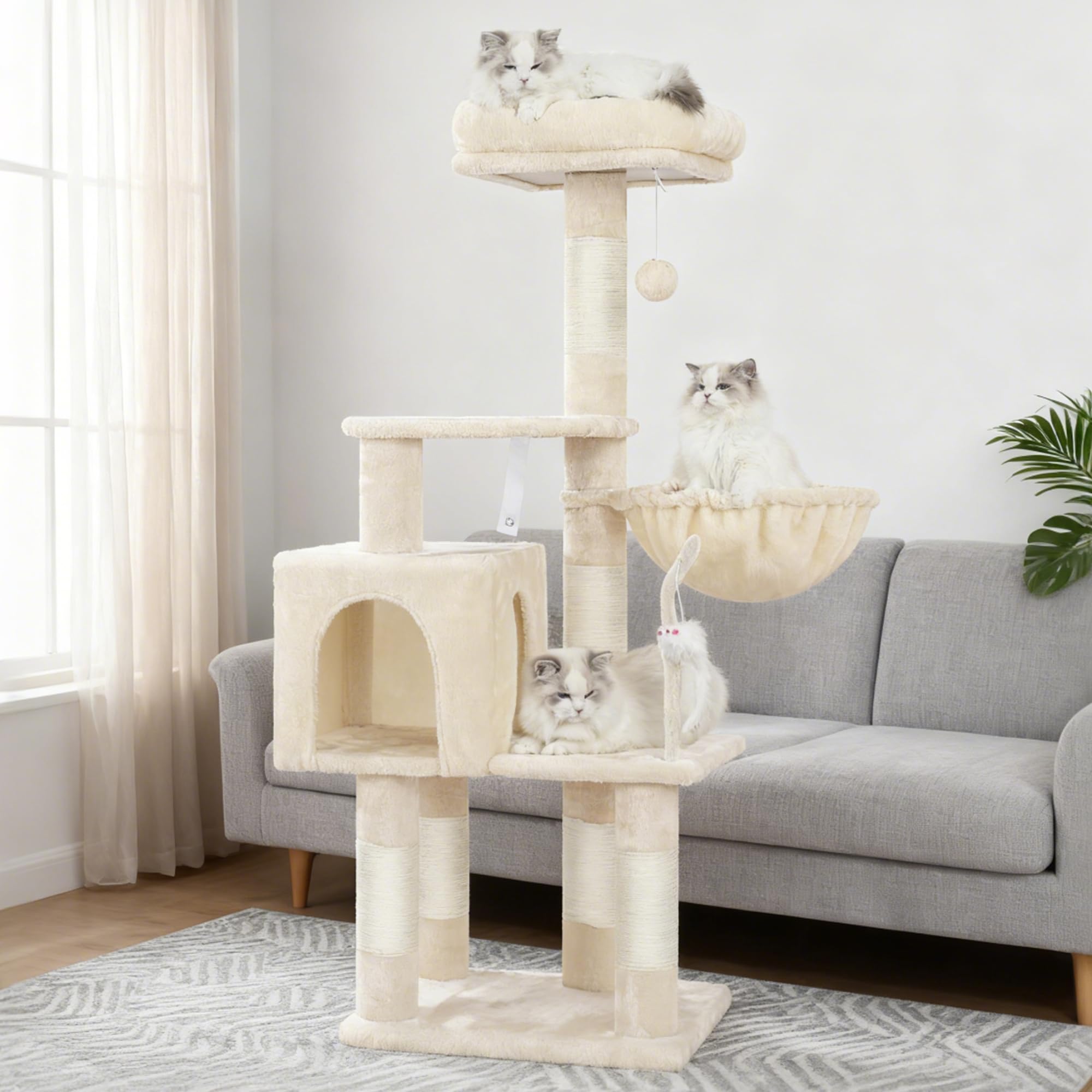 Heybly Arbre à chat design beige élégant s intègre à votre intérieur