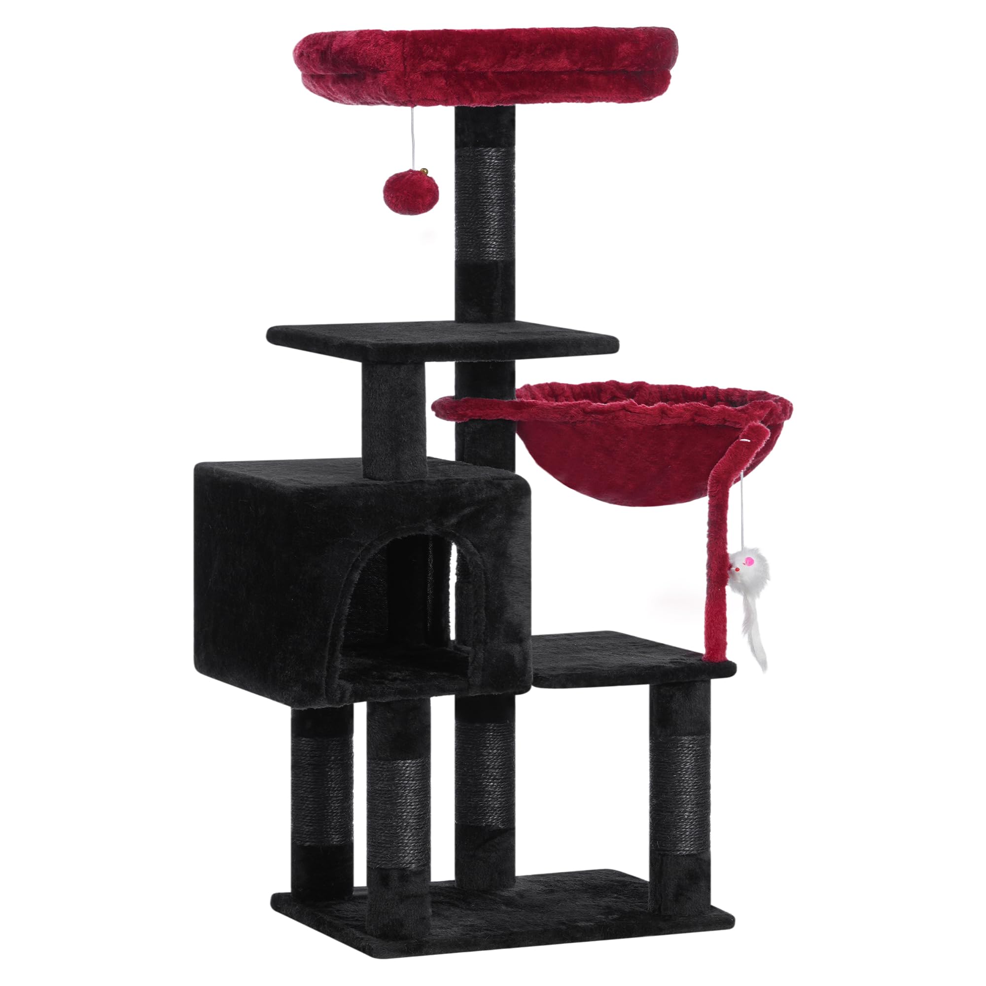 Heybly Arbre Chat balle-cloche : jeu silencieux avec cloche pour l’attention