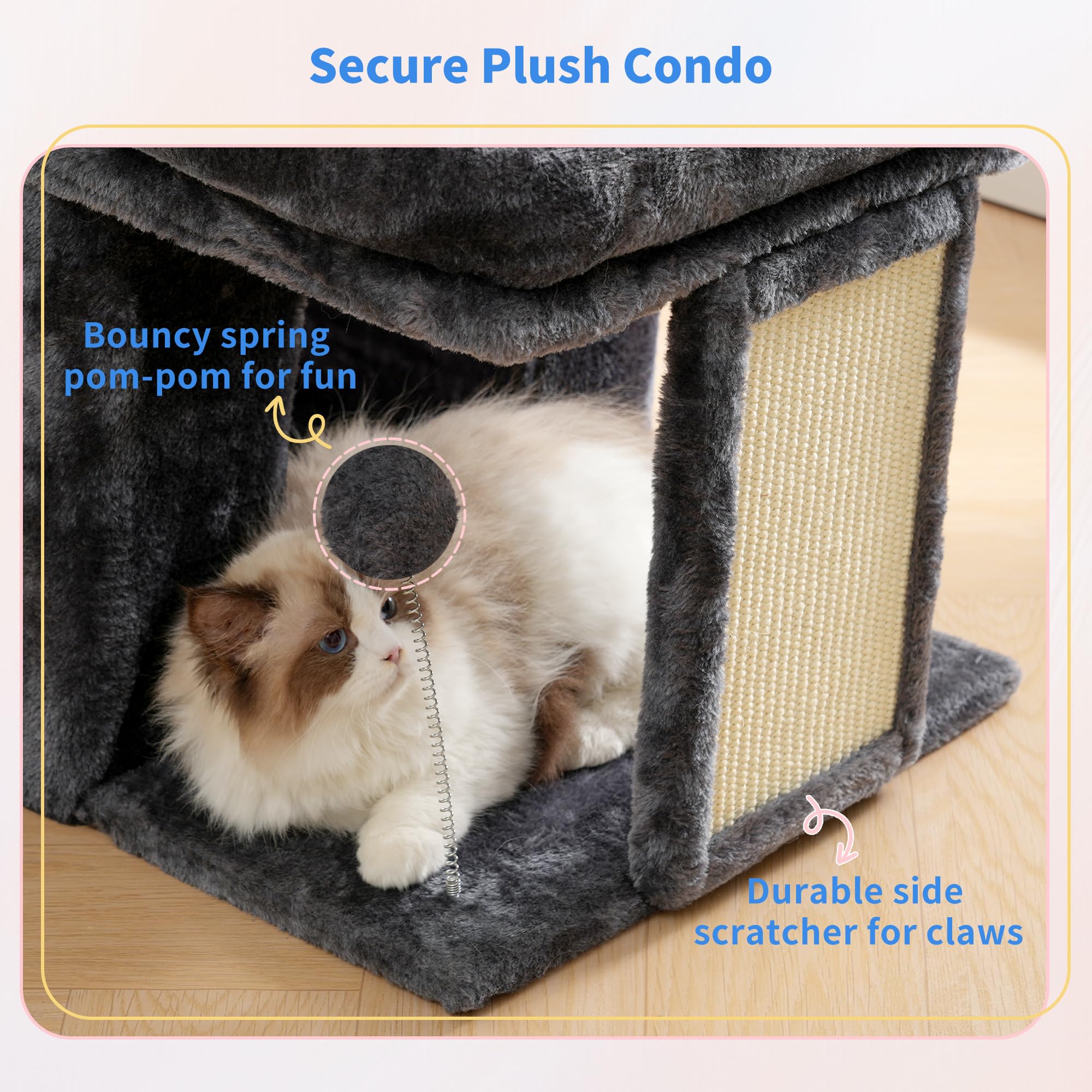 Heybly Base stable : structure résistante adaptée aux chats de tout âge.