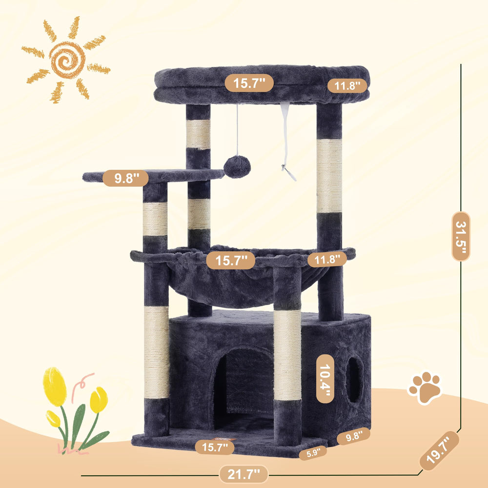Heybly Arbre Chat - Base Stable pour sécurité et équilibre.